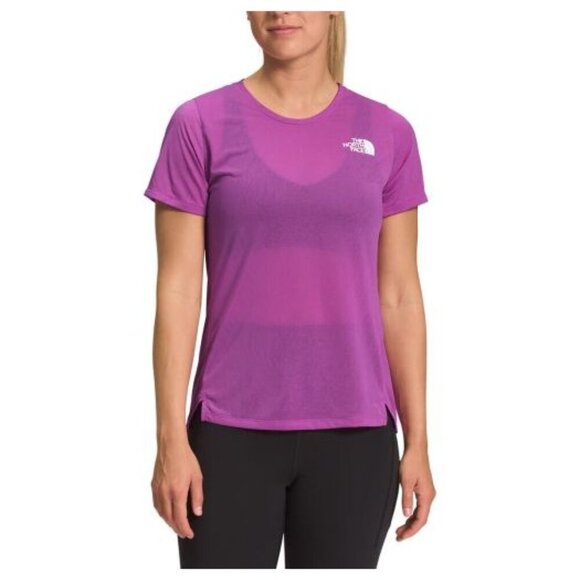 The North Face NWT Womens Sunriser Short Sleeve Shirt Purple Cactus Flower Size - Picture 1 of 8